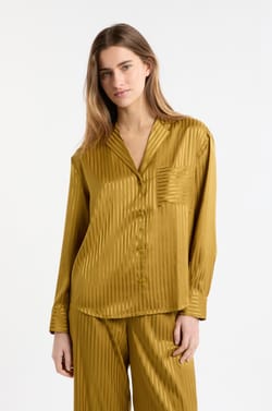 Satin Striped Pyjama Shirt;${refinementColor}