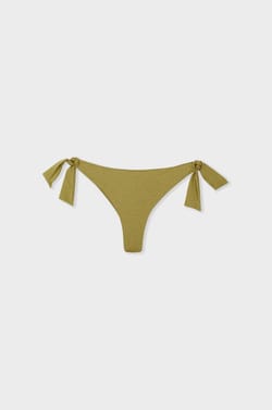 Glittery Brazilian Tie-Side Bikini Bottom;${refinementColor}