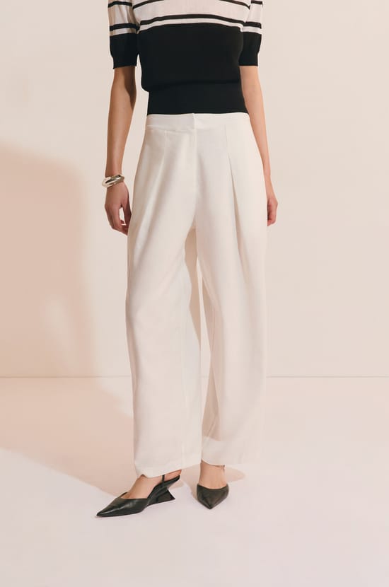 Pantalon avec lin;${refinementColor}