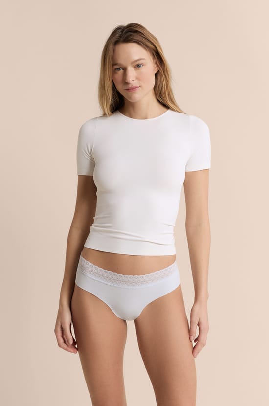 Cotton Boyshort with Back Seam;${refinementColor}