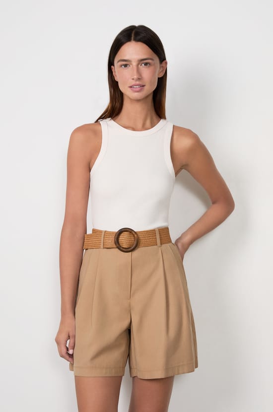 Débardeur côtelé en coton;${refinementColor}
