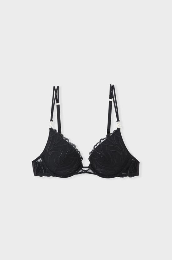 Soutien-gorge N.2 - Le push-up plongeant en broderie florale;${refinementColor}