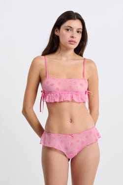 Shorty en tulle floqué;${refinementColor}
