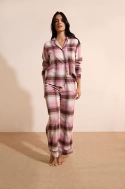Pantalon de pyjama &agrave; carreaux en coton;${refinementColor}