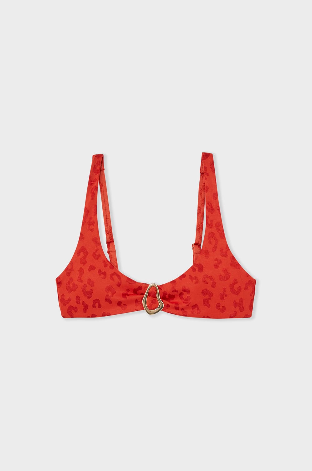 Bikini Top Triangle Jacquard Effect;${refinementColor}