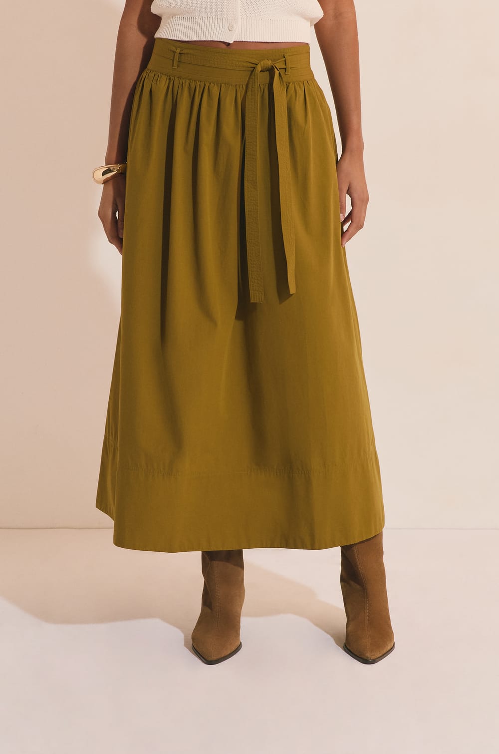 Jupe longue en coton;${refinementColor}