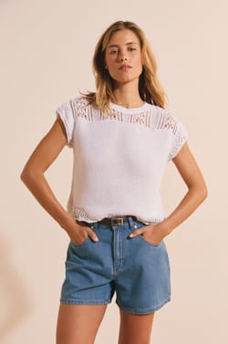 Pull sans manches ajour&eacute; fa&ccedil;on crochet;${refinementColor}