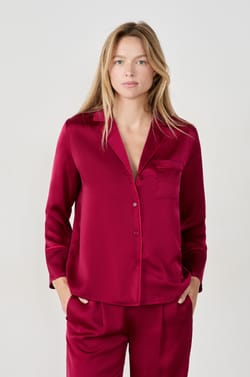 Chemise de pyjama satinée;${refinementColor}