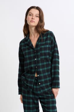 Conjunto de pijama de 2 piezas a cuadros de algodón;${refinementColor}