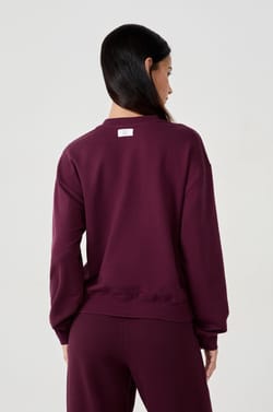 Sweatshirt col rond en coton;${refinementColor}