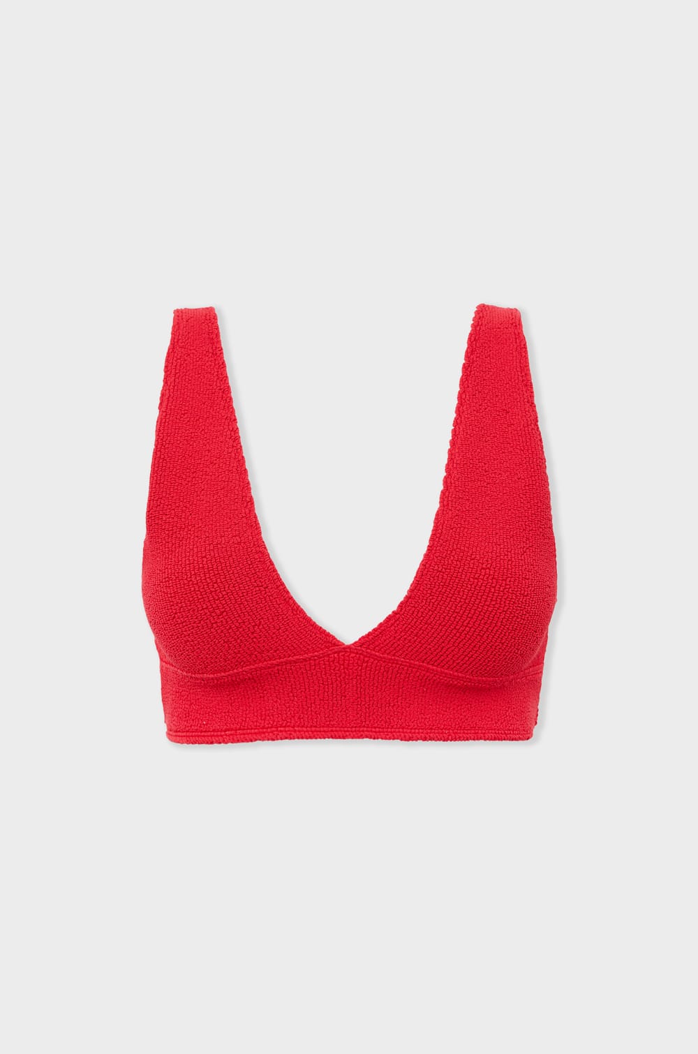 Triangle bikini top in stretch material;${refinementColor}