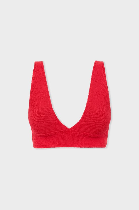 Triangle bikini top in stretch material;${refinementColor}