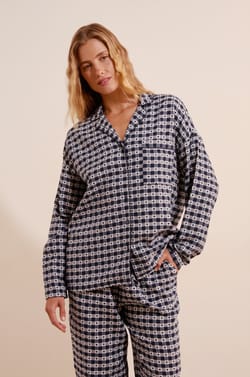 Katoenen 2-delige pyjamaset met ruitjes;${refinementColor}