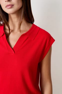 Pull polo sans manches;${refinementColor}