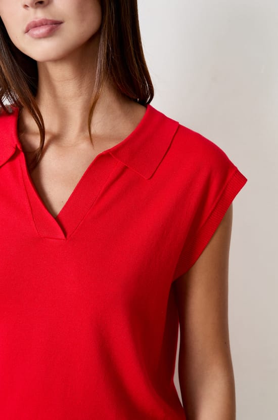 Sleeveless Polo Sweater;${refinementColor}