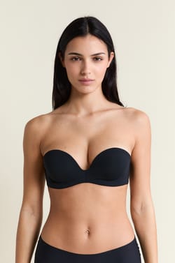 Microfiber Push-Up Strapless Bra;${refinementColor}