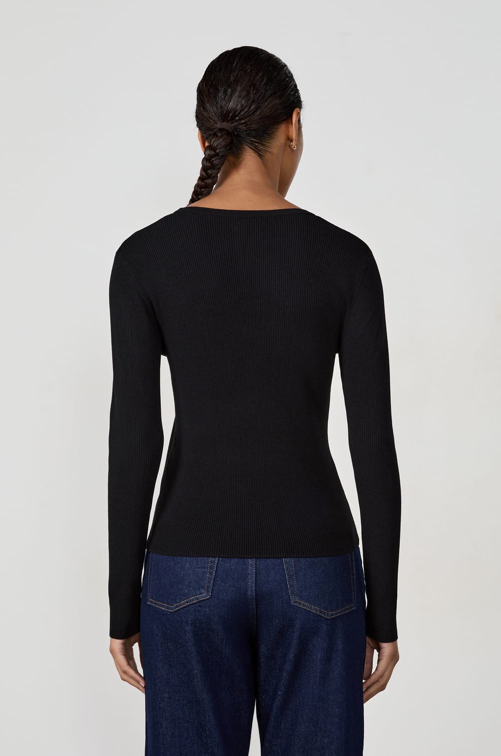 Gilet manches longues en maille fine;${refinementColor}