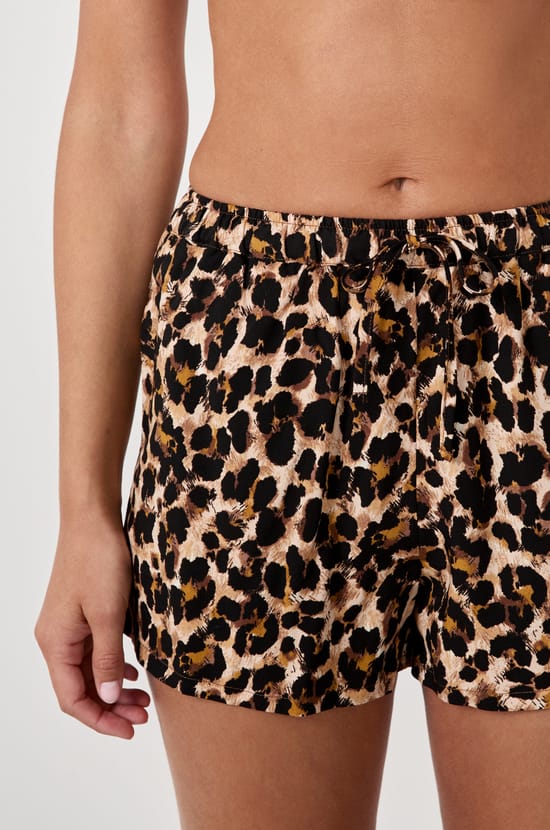 Leopard print pyjama shorts;${refinementColor}