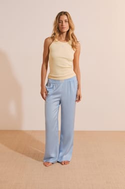 Pantalon de pyjama satin&eacute;;${refinementColor}