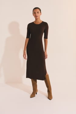 Long Fine Knit Dress;${refinementColor}
