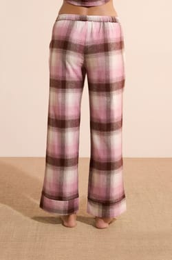 Pantalon de pyjama &agrave; carreaux en coton;${refinementColor}
