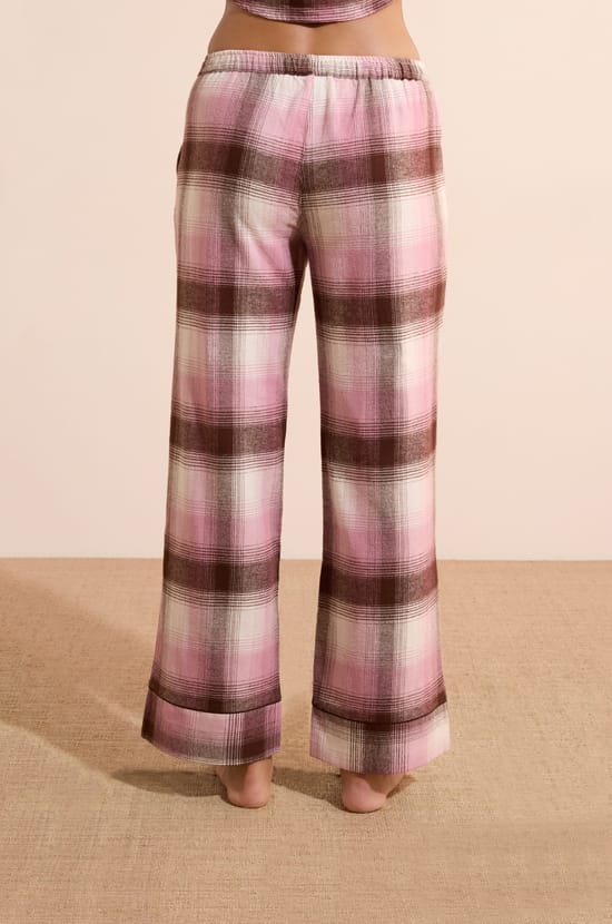 Pantalon de pyjama &agrave; carreaux en coton;${refinementColor}