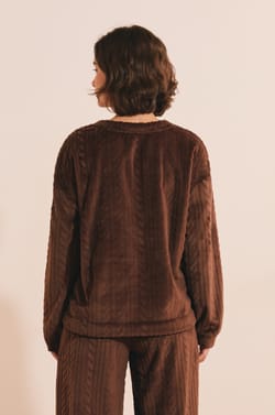 Pull col rond avec motifs tress&eacute;s;${refinementColor}