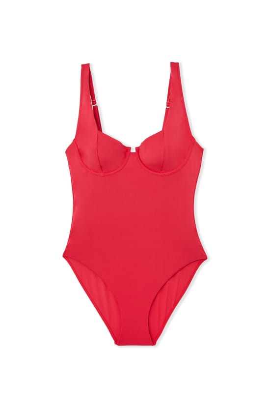 One-Piece Swimsuit with Underwires;${refinementColor}