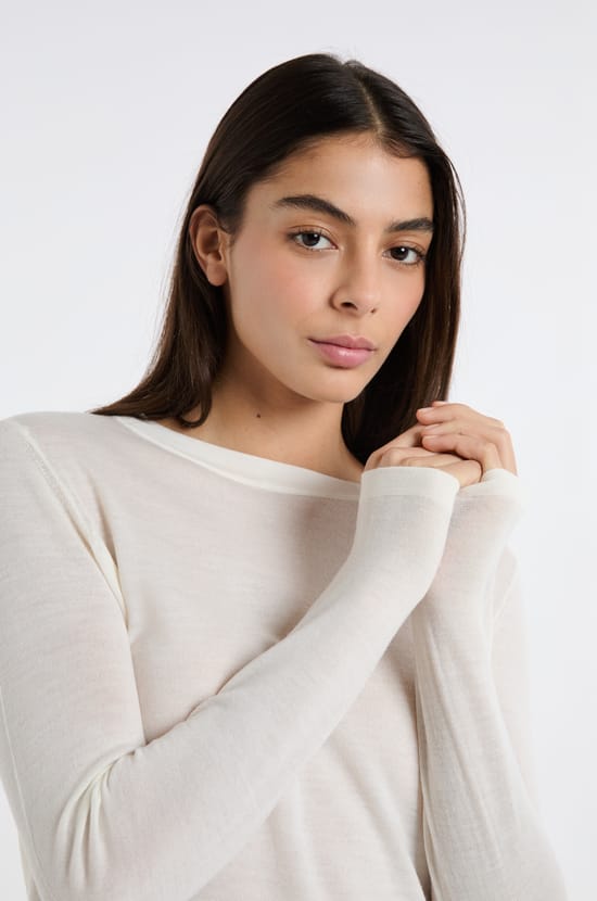 Pull col rond en laine;${refinementColor}