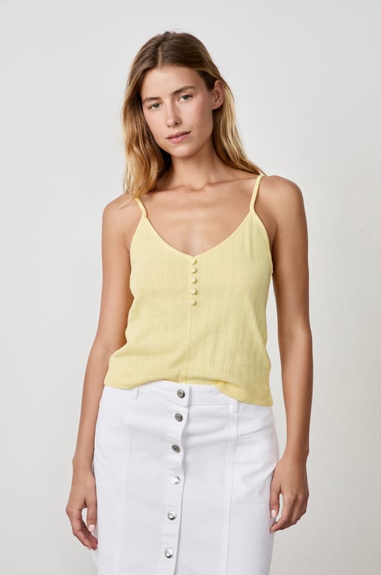 Cotton Tank Top with Thin Straps;${refinementColor}