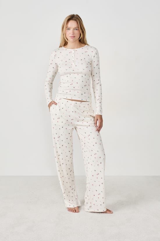 T-shirt van pyjama met paddenstoelenprint;${refinementColor}