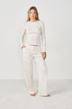 Mushroom Print Pajama T-Shirt;${refinementColor}