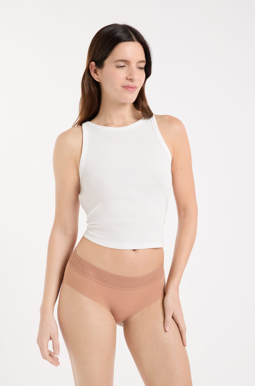 Cotton Boyshort with Back Seam;${refinementColor}