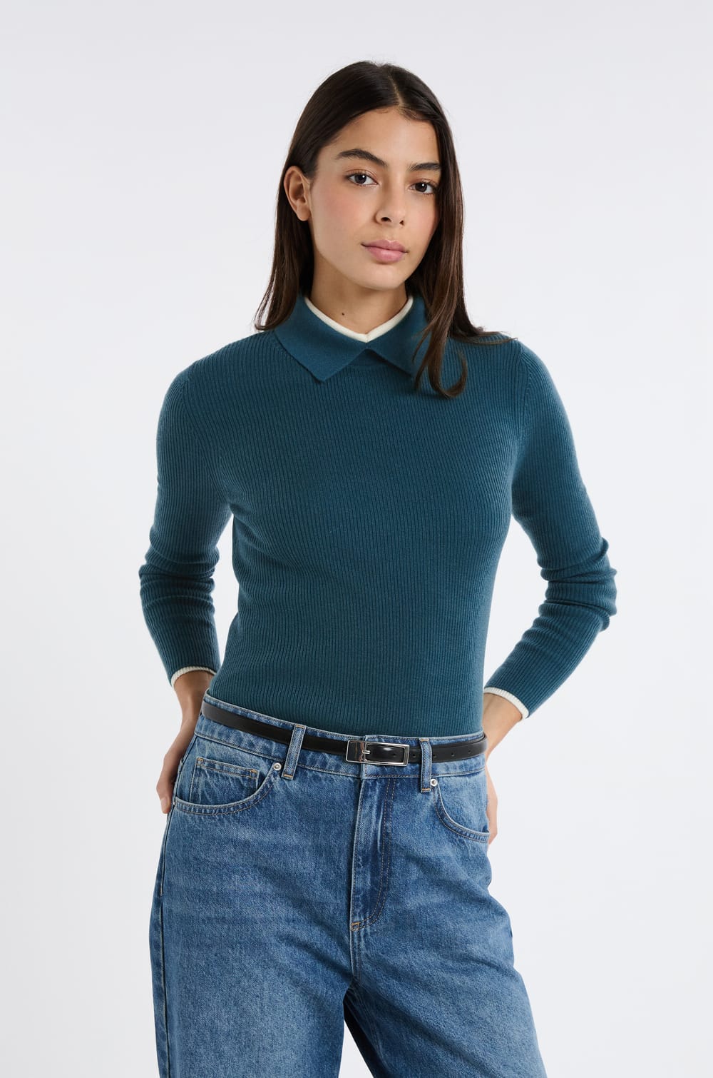 Polo manches longues;${refinementColor}