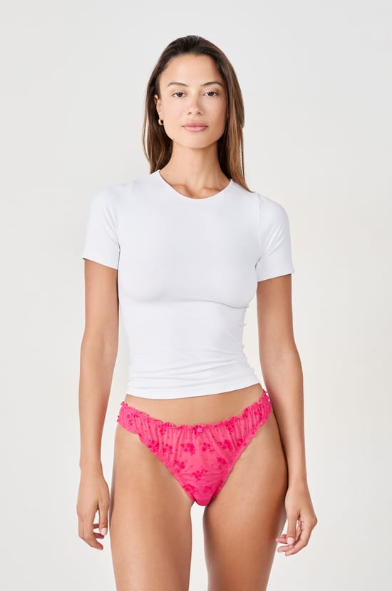 Tanga satiné imprimé;${refinementColor}