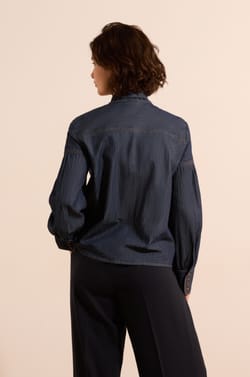 Chemise en jean avec lien &agrave; nouer;${refinementColor}