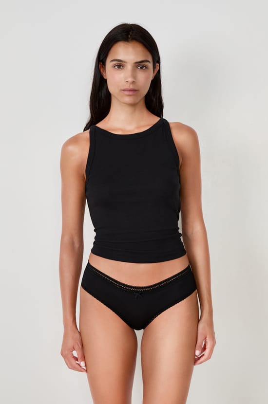 Shorty en microfibre d&eacute;tails dentelle;${refinementColor}