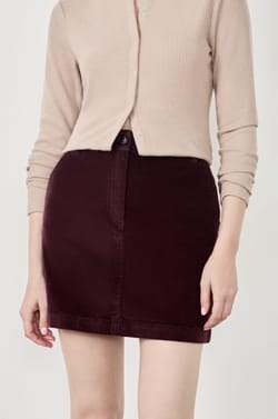 Short Velvet Skirt;${refinementColor}