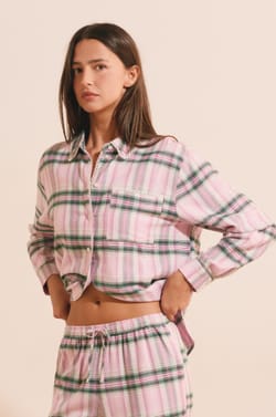 Chemise &agrave; carreaux avec coton;${refinementColor}