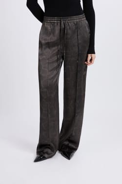 Snake-Print Satin Wide-Leg Pants;${refinementColor}