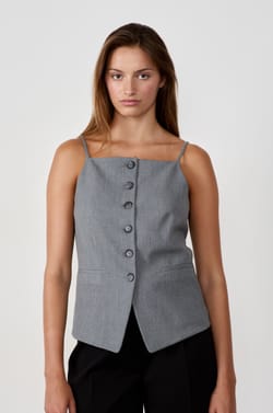 Gilet sans manches à boutons;${refinementColor}
