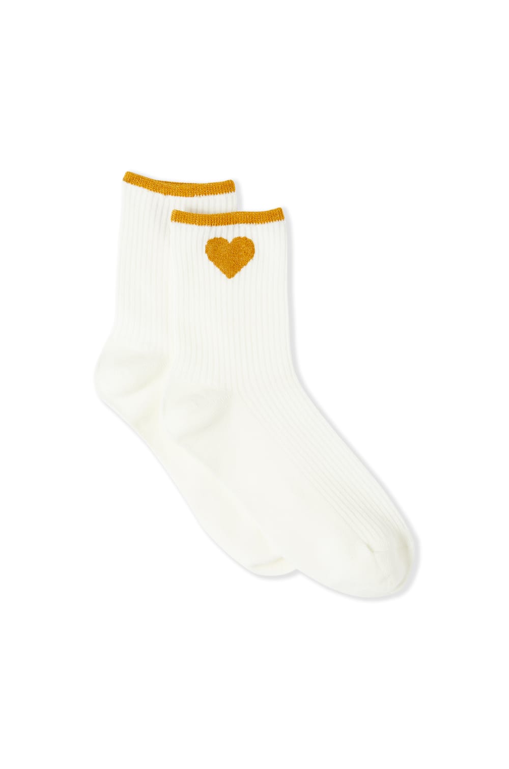 Chaussettes c&ocirc;tel&eacute;es avec coton &agrave; motif c&oelig;ur;${refinementColor}
