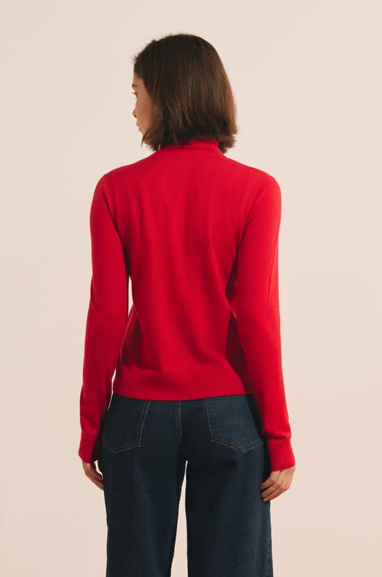 Cardigan &agrave; col montant avec laine;${refinementColor}