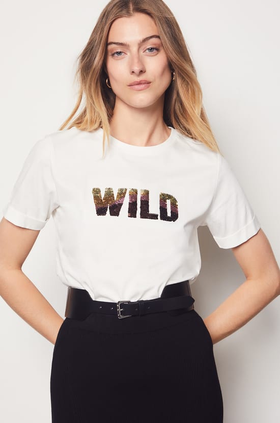 Short-sleeved Sequin T-shirt "Wild";${refinementColor}