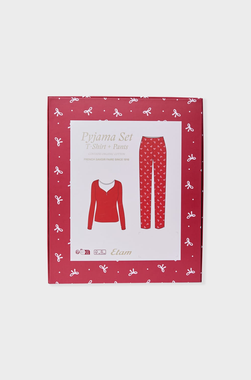 2-Piece Patterned Pajama Gift Set With Cotton;${refinementColor}
