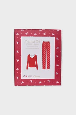 2-Piece Patterned Pajama Gift Set With Cotton;${refinementColor}