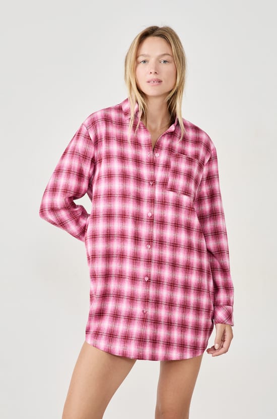 Chemise de pyjma à carreaux;${refinementColor}