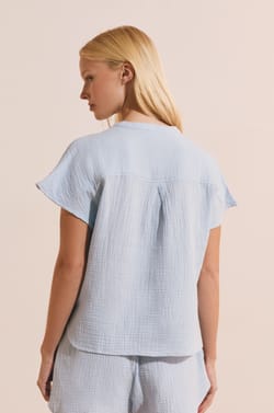 Chemise de pyjama en gaze de coton;${refinementColor}