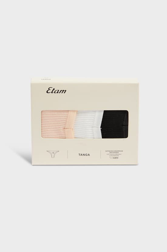 Lot de 3 tangas en coton;${refinementColor}