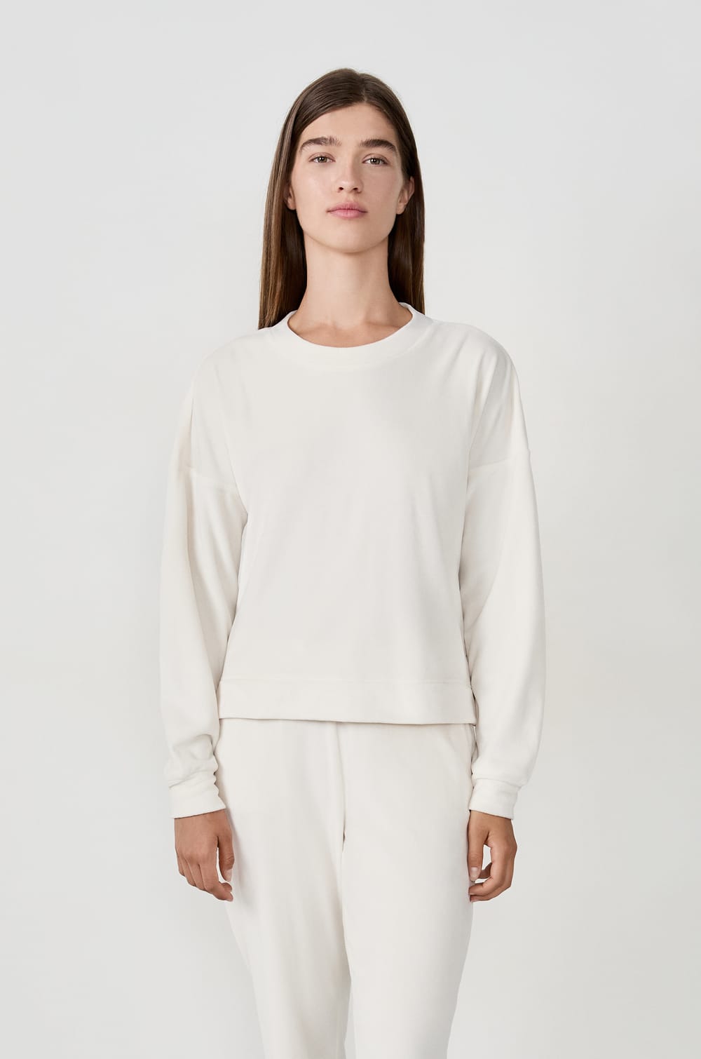 Fluwelen pyjama sweatshirt;${refinementColor}